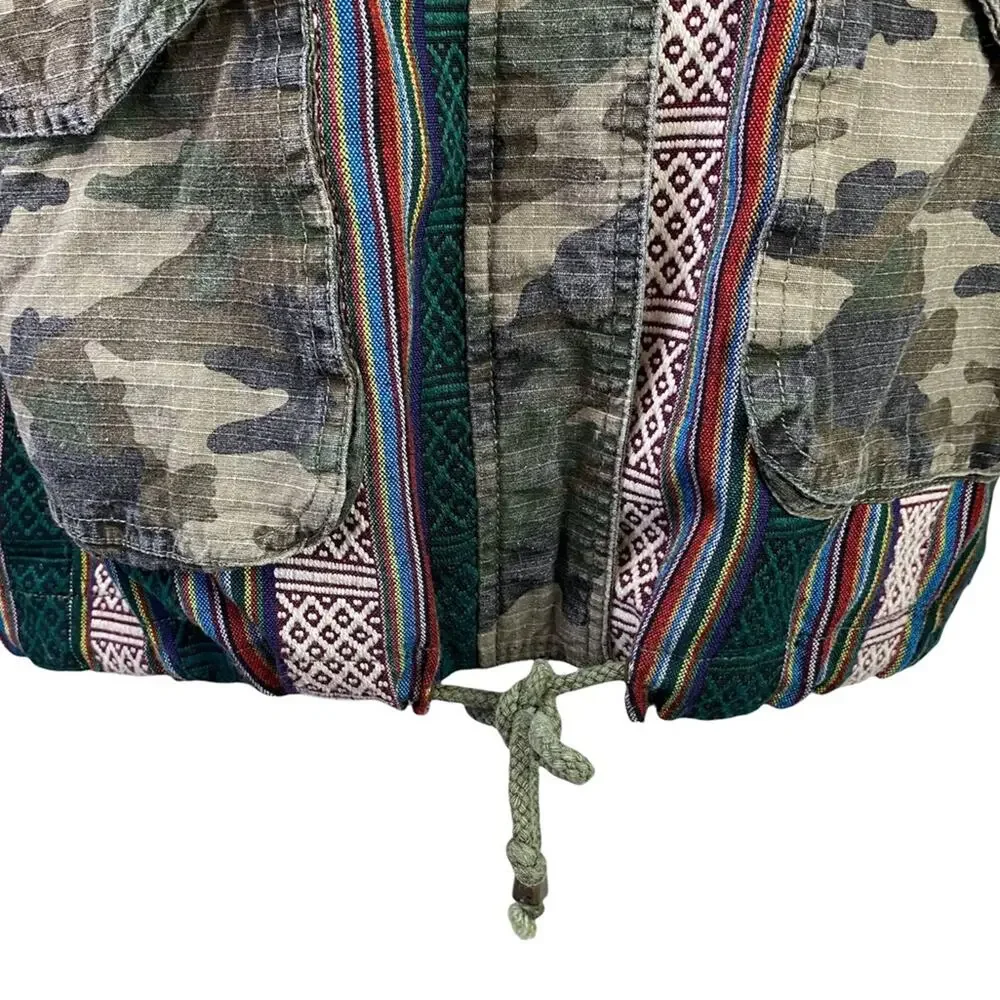 Sans Souci Camo Stripe Skull Utility Jacket Sz M